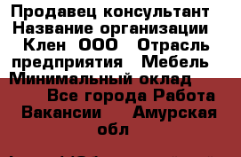 Продавец-консультант › Название организации ­ Клен, ООО › Отрасль предприятия ­ Мебель › Минимальный оклад ­ 40 000 - Все города Работа » Вакансии   . Амурская обл.